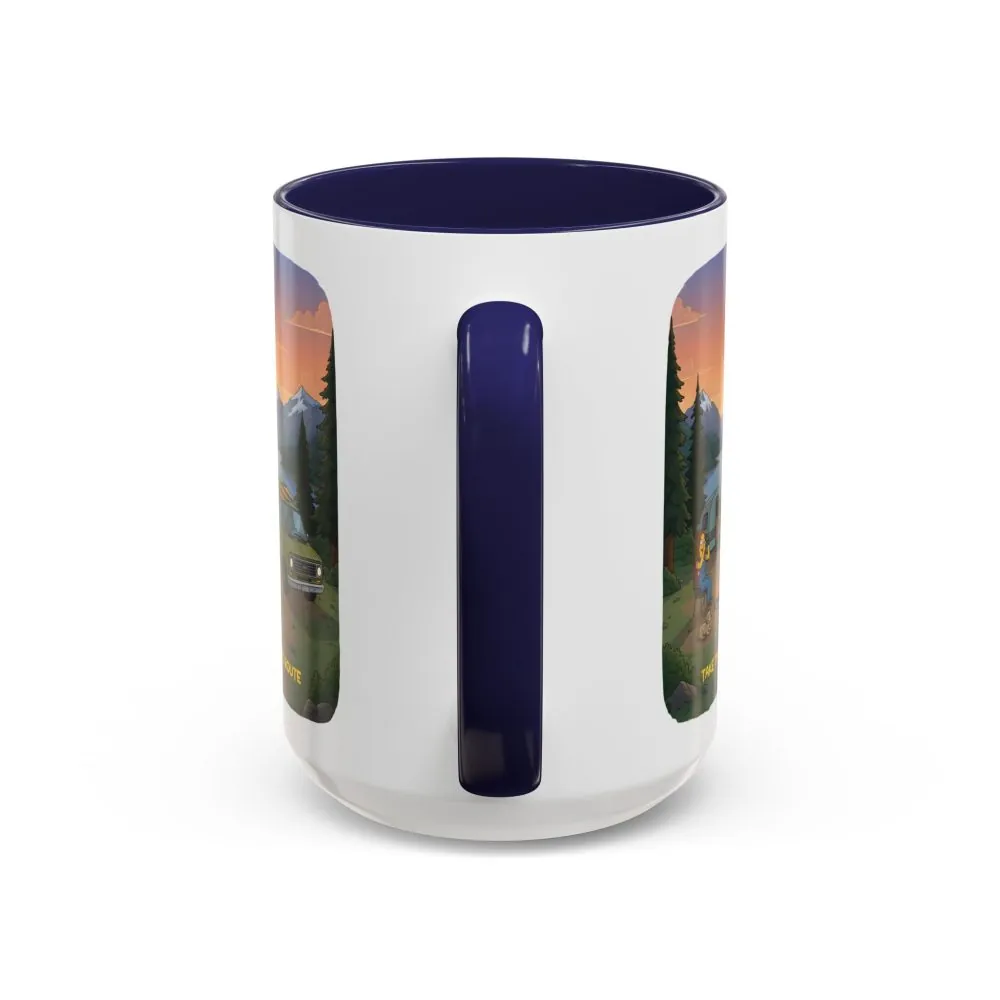 11770396908020299200_2048.jpeg Accent Coffee Mug (11, 15oz) — "Take The Scenic Route" Design Sitcom-Line