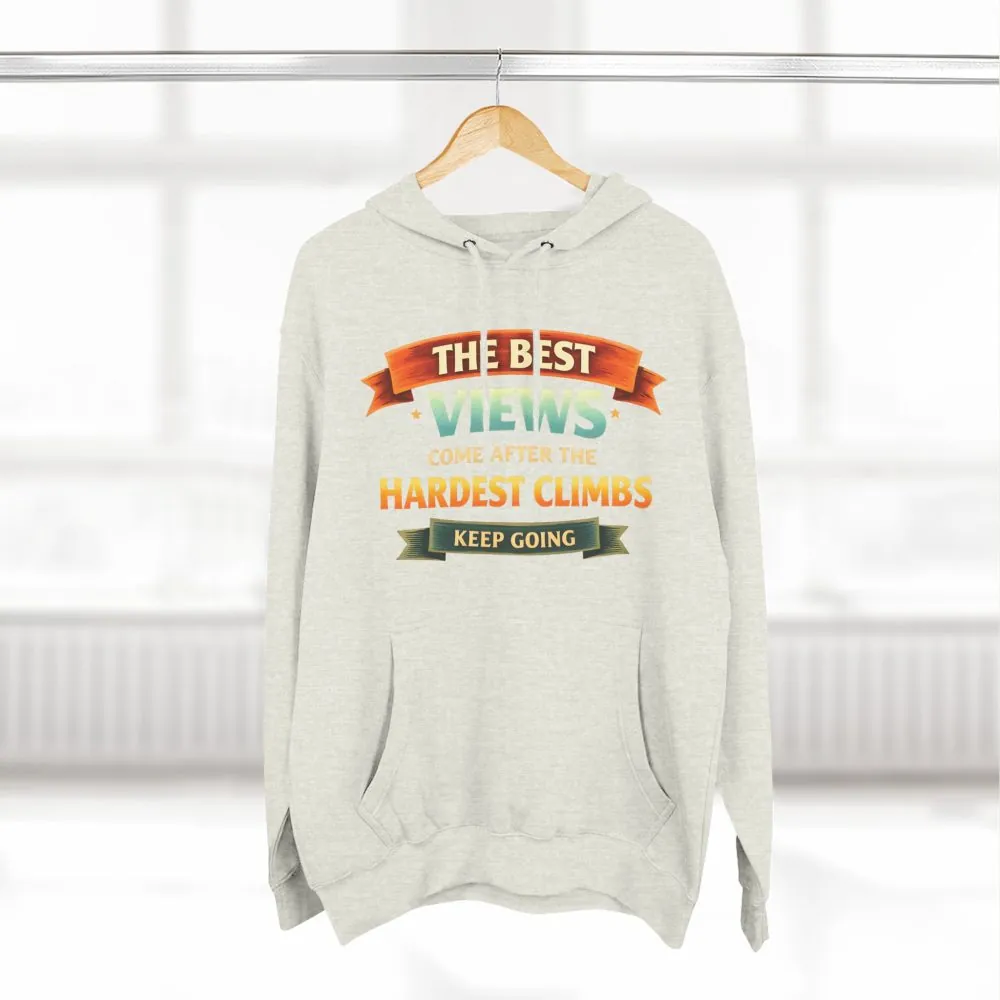 Three-Panel Fleece Hoodie - "The Best Views" Design Scenic-Line