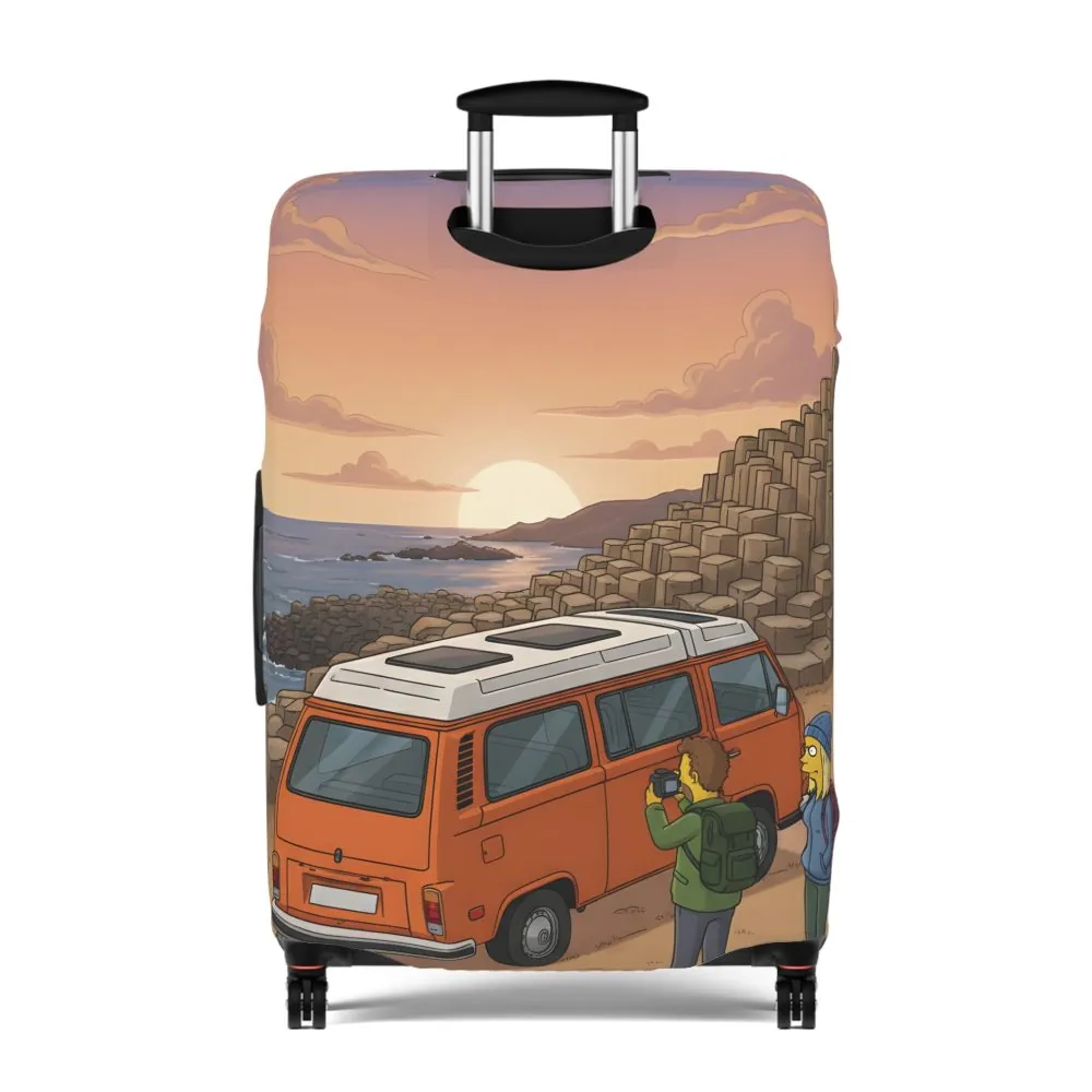 Luggage Cover — Adventure Camper Sketch Travel Suitcase(Design Sitcom-Line)