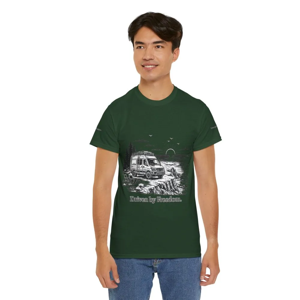 11793109433959144998_2048.jpeg Unisex Heavy Cotton Tee — ""Driven By Freedom" Design Minimal-Line
