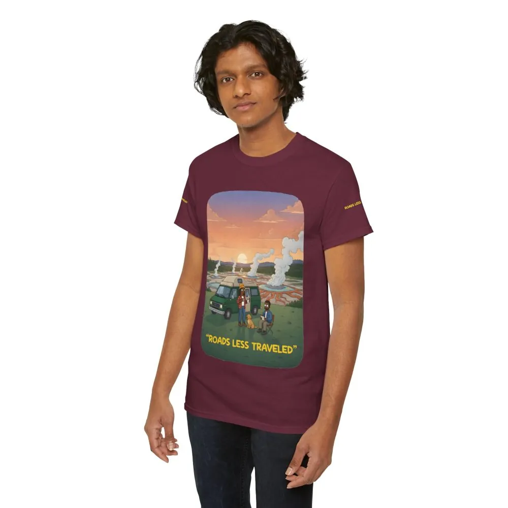 Unisex Heavy Cotton Tee — "Roads Less Traveled" Design Sitcom-Line