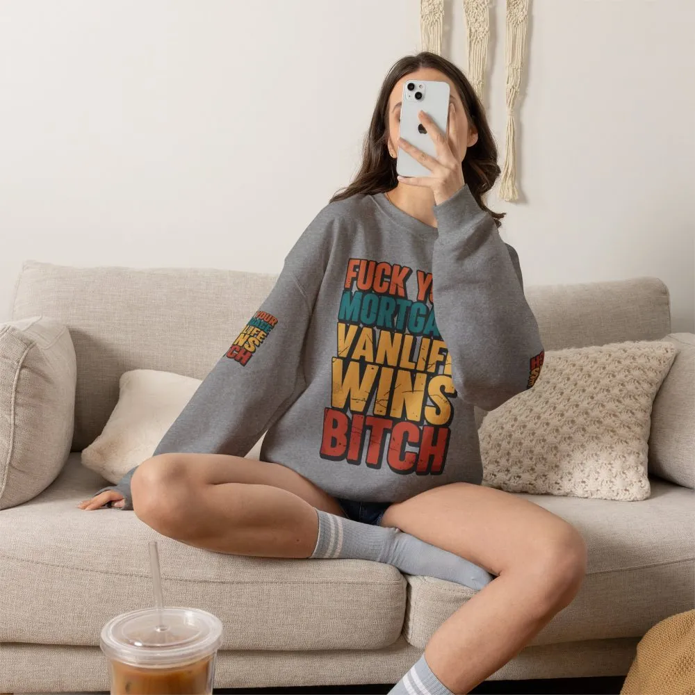 Unisex Heavy Blend™ Crewneck Sweatshirt — "Fuck Your Mortgage" Design F**K-Line