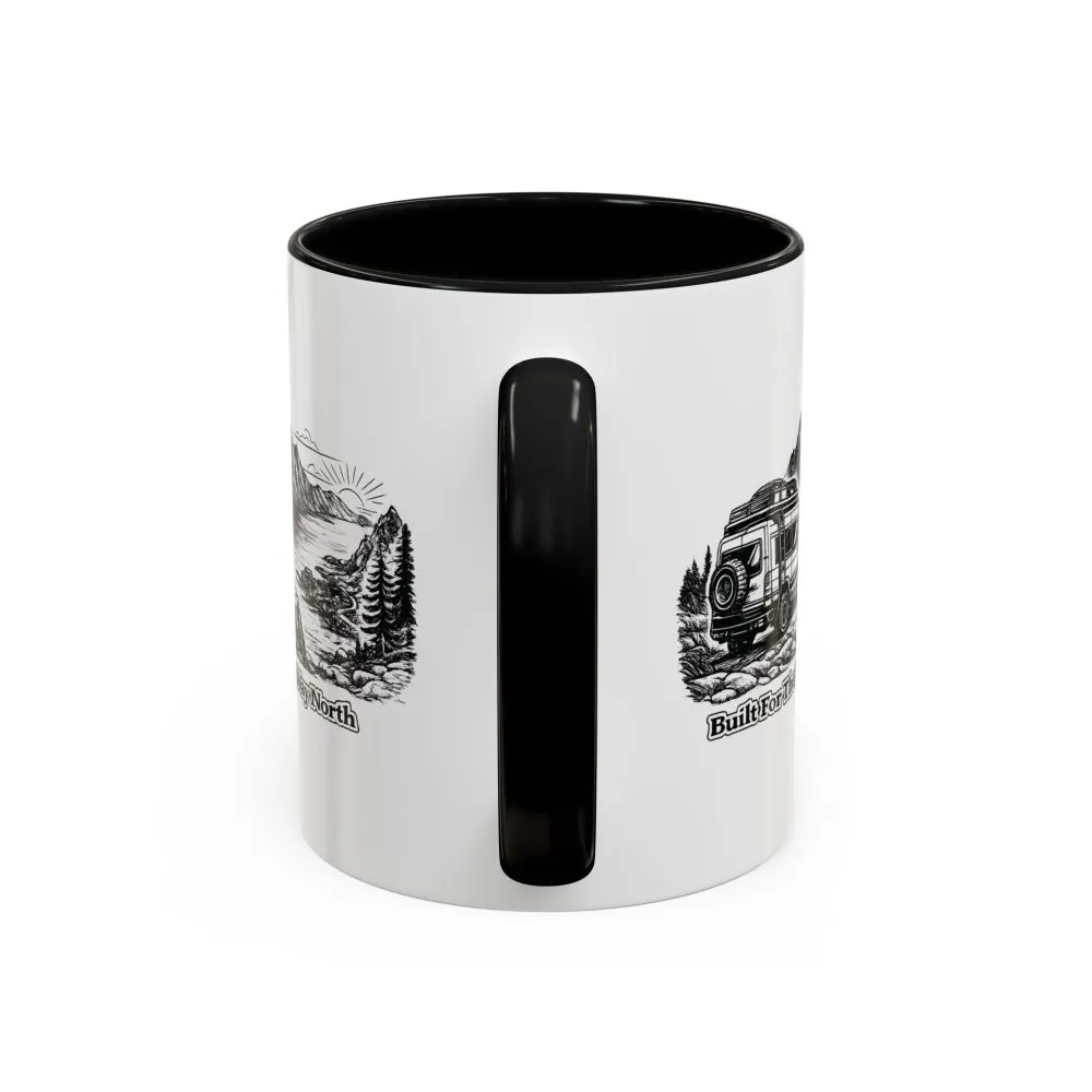 Accent Coffee Mug (11, 15oz) — "Built For The Long Way North" Design Minimal-Line