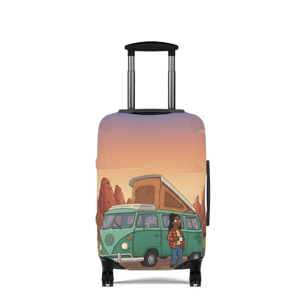 Luggage Cover — Adventure Camper Sketch Travel Suitcase(Design Sitcom-Line)