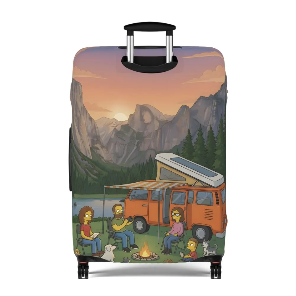 Luggage Cover — Adventure Camper Sketch Travel Suitcase(Design Sitcom-Line)