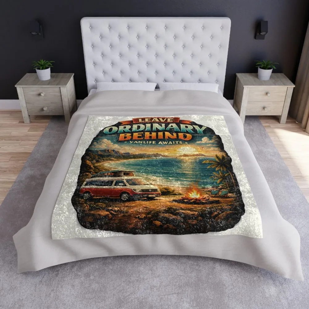11862325525034675930_2048.jpeg Crushed Velvet Blanket —"Leave Ordinary Behind" Design Scenic-Line (Campervan)