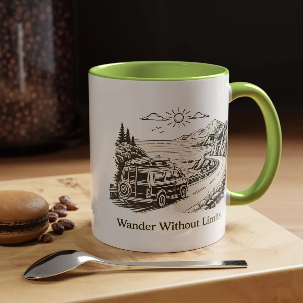 11863480649950687764_2048.jpeg Accent Coffee Mug (11, 15oz) — "Wander Without Limits" Design Minimal-Line