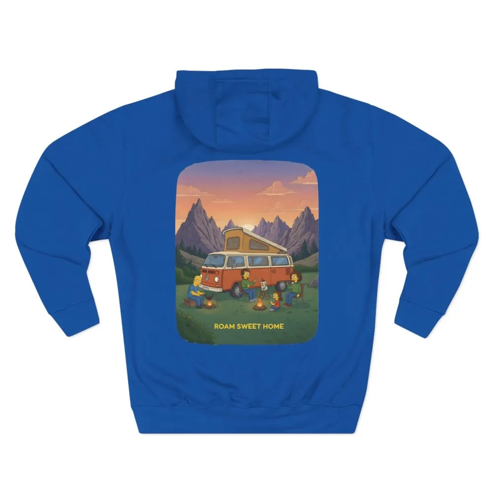 Three-Panel Fleece Hoodie - "Roam Sweet Home" Design Sitcom-Line
