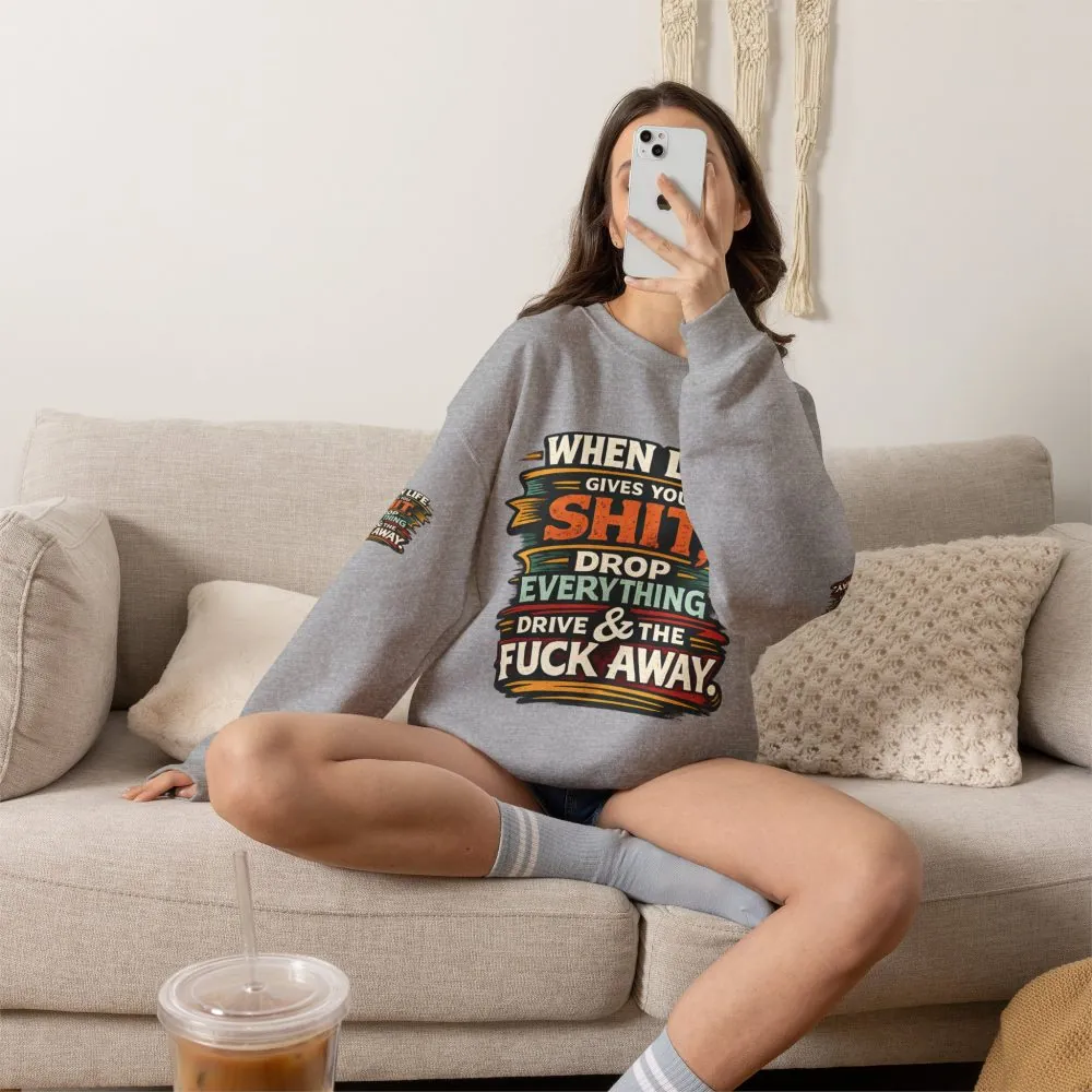 1186467045369231318_2048.jpeg Unisex Heavy Blend™ Crewneck Sweatshirt — "When Live Gives You Shit" Design F**K-Line