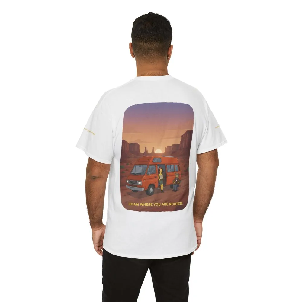 Unisex Heavy Cotton Tee — "Roam Where You Are Rooted" Design Sitcom-Line