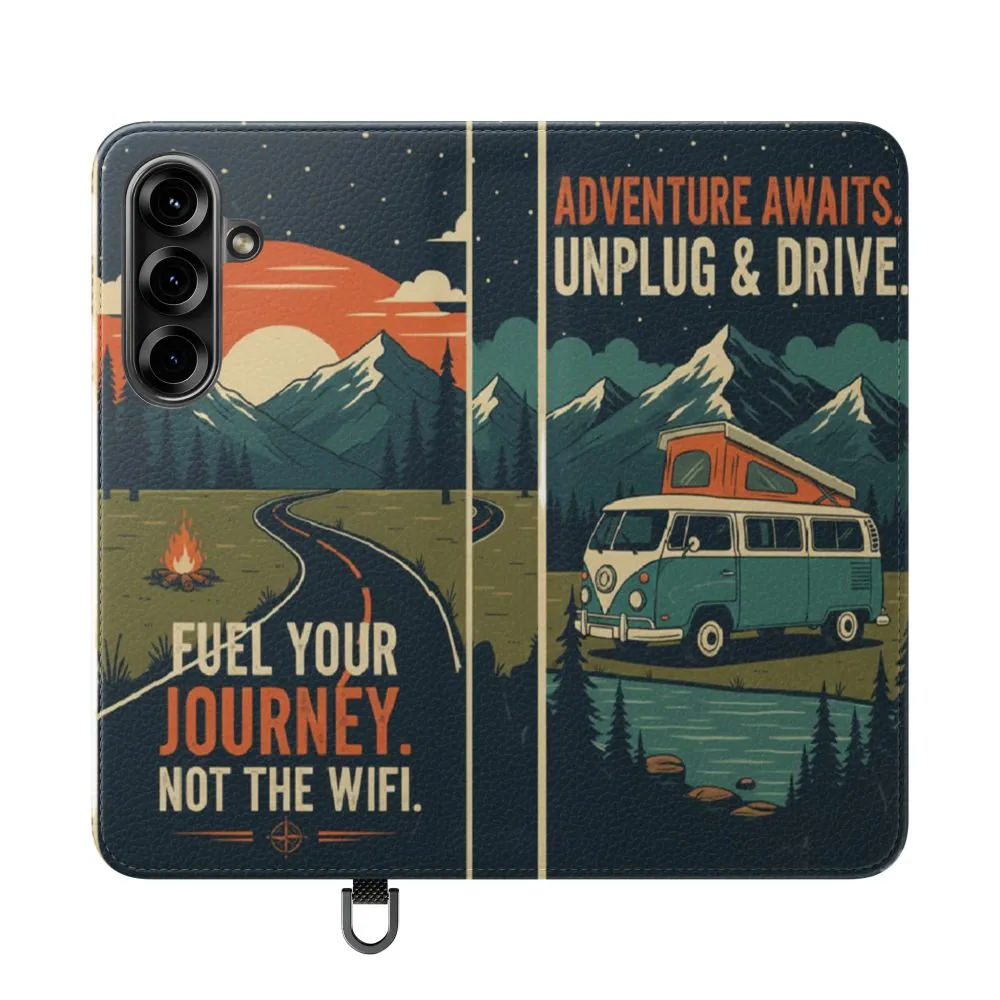 Flip Phone Case — "Fuel Your Journey, Not the Wifi" Wallet Cover
