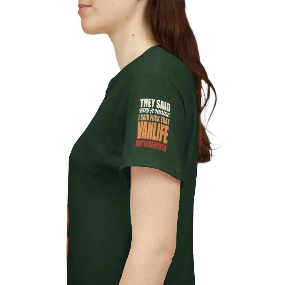 Unisex Heavy Cotton Tee — "They Said Buy A House" Design F**K-Line