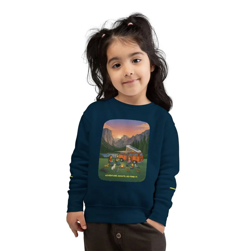 Toddler Sweatshirt - "Adventure Awaits-Go Find It" (Design Sitcom-Line)