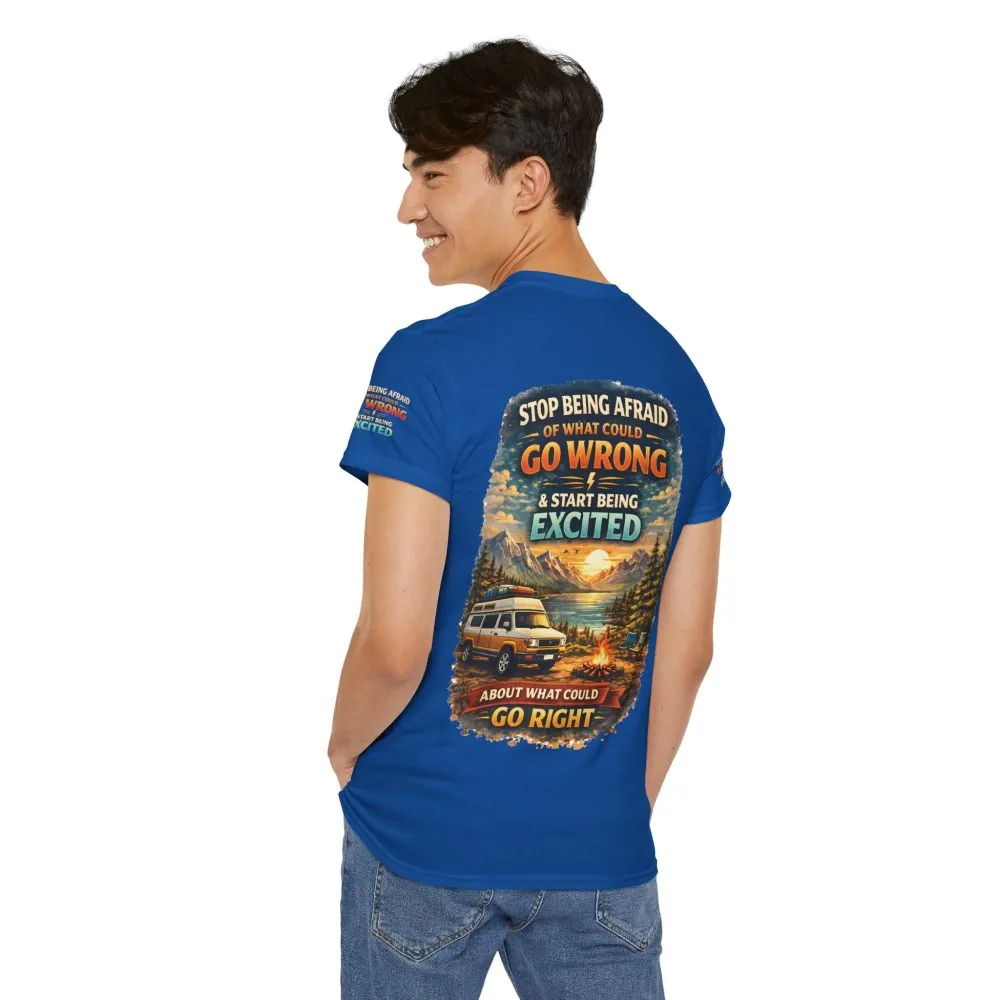 Unisex Heavy Cotton Tee — "Stop Being Afraid Of What Could Go Wrong" Design Scenic-Line