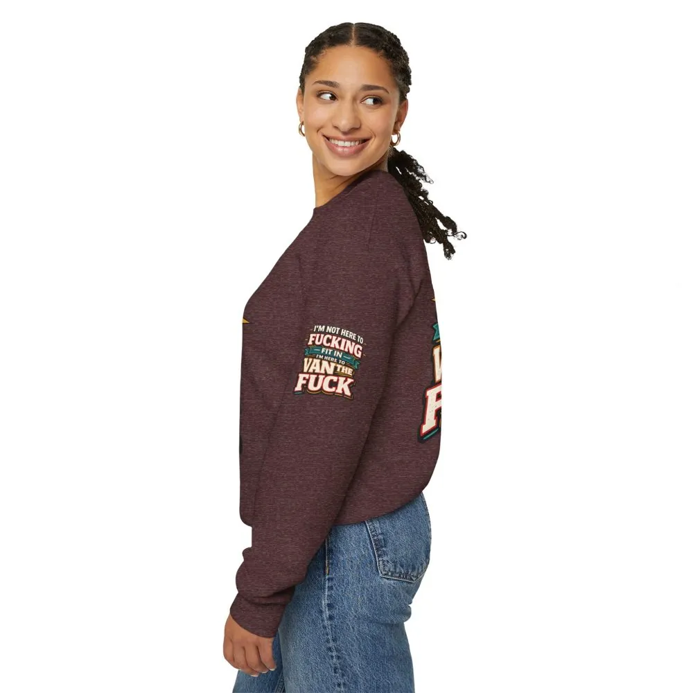 Unisex Heavy Blend™ Crewneck Sweatshirt — "I´m Not Here To Fucking Fit In" Design F**K-Line