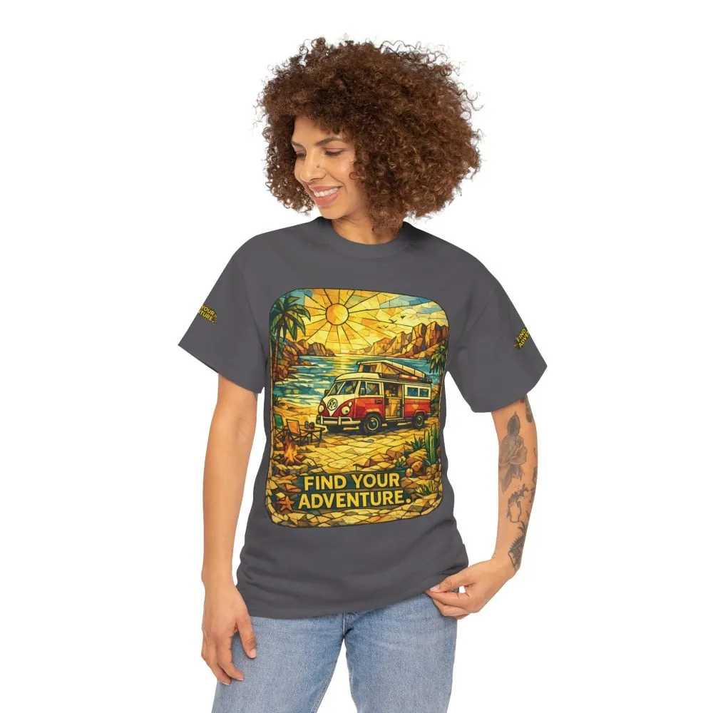 11941182500997680512_2048.jpeg Unisex Heavy Cotton Tee — "Find Your Adventure" Design Cubic-Line
