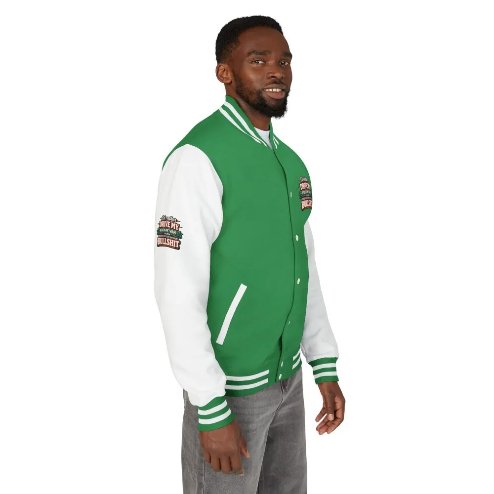 Unisex Heavyweight Letterman Jacket — "I´d Rather Drive My Fucking Van" Design F**K-Line