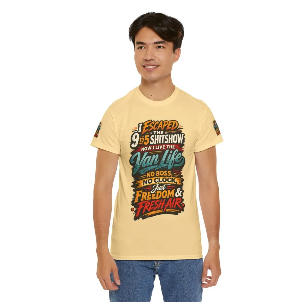 11953578502977387051_2048.jpeg Unisex Heavy Cotton Tee — "I Escaped The 9 To 5" Design F**K-Line