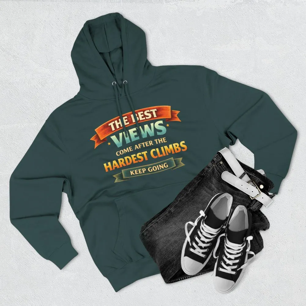 Three-Panel Fleece Hoodie - "The Best Views" Design Scenic-Line