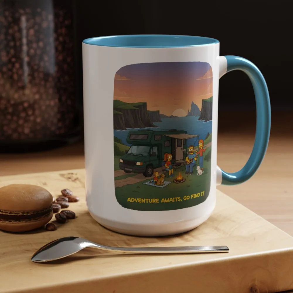 11955842924250690767_2048.jpeg Accent Coffee Mug (11, 15oz) — "Adventure Awaits-Go Find It"" Design Sitcom-Line