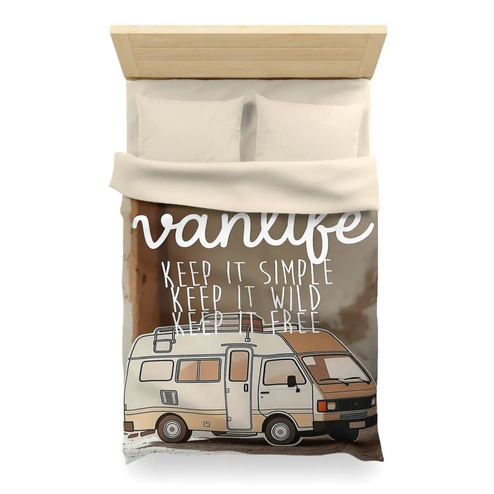 Duvet Cover — "Vanlife: Keep It Simple, Keep It Wild, Keep It Free"
