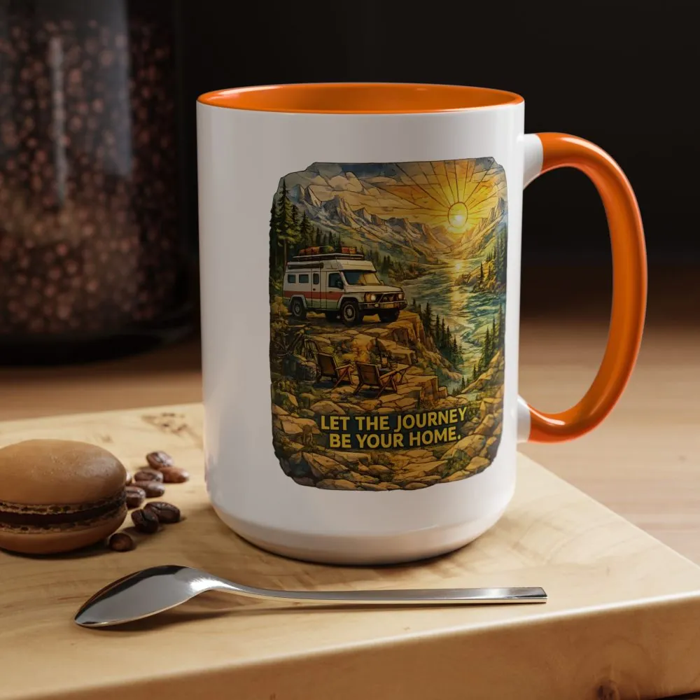 1200805867698196239_2048.jpeg Accent Coffee Mug (11, 15oz) — "Let The Journey Be Your Home" Design Cubic-Line