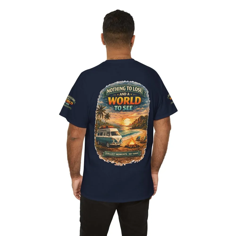 Unisex Heavy Cotton Tee — "Nothing To Lose " Design Scenic-Line