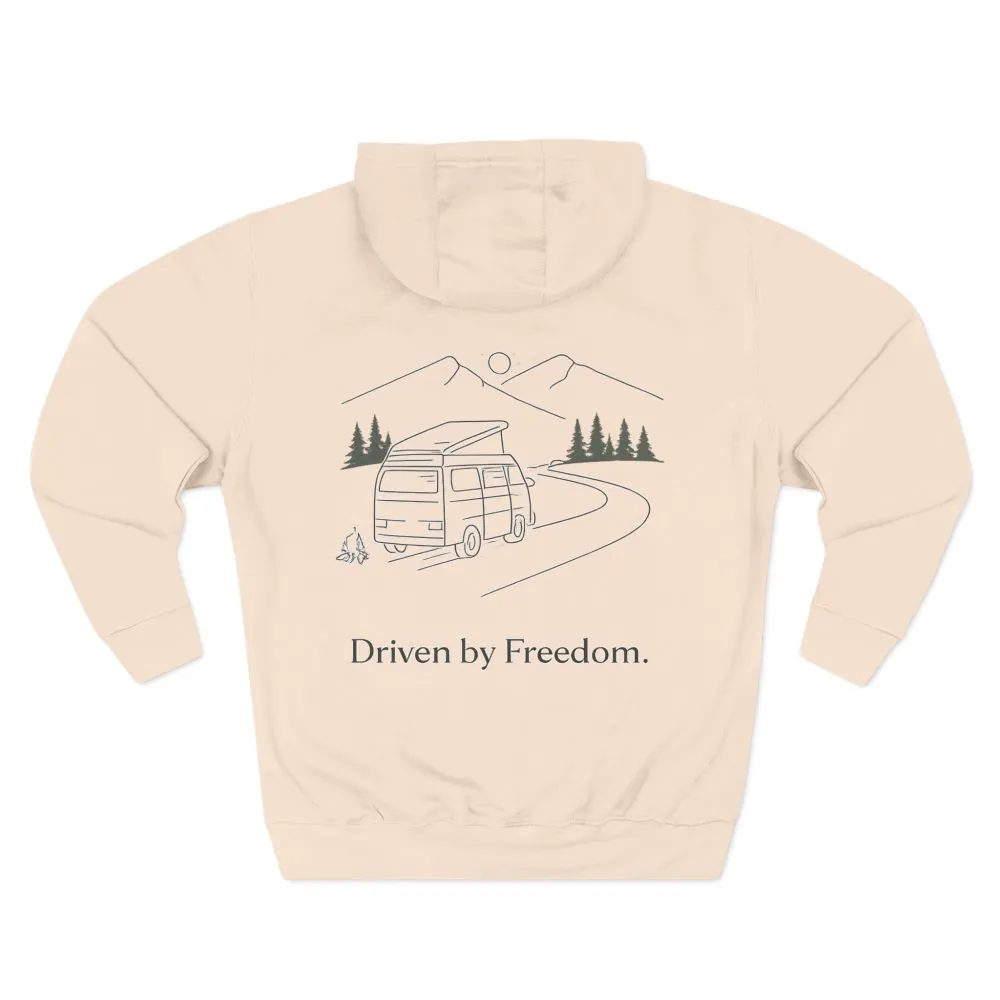 12026944890693035986_2048.jpeg Three-Panel Fleece Hoodie - "Driven By Freedom" Design Minimal-Line