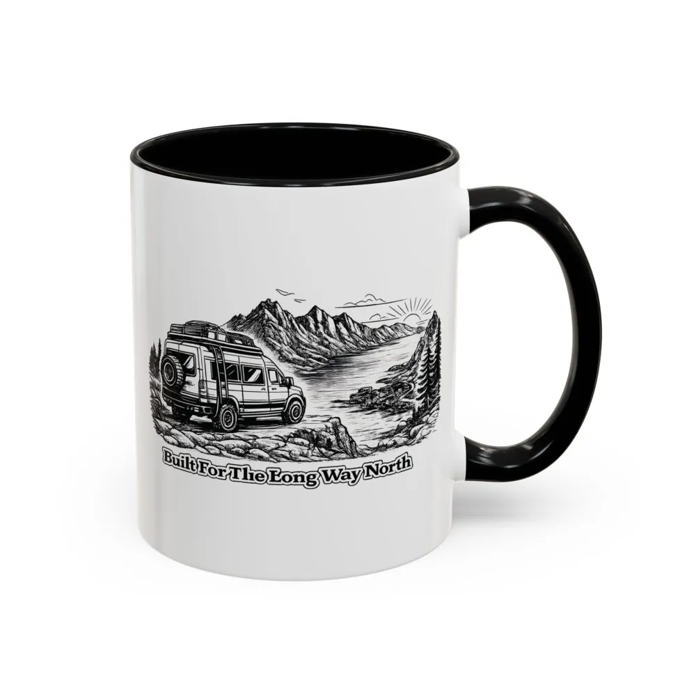 Accent Coffee Mug (11, 15oz) — "Built For The Long Way North" Design Minimal-Line