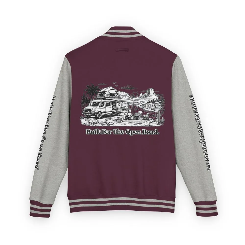 12060356019045486929_2048.jpeg Unisex Heavyweight Letterman Jacket — "Built For The Open Road" Travel Varsity Coat