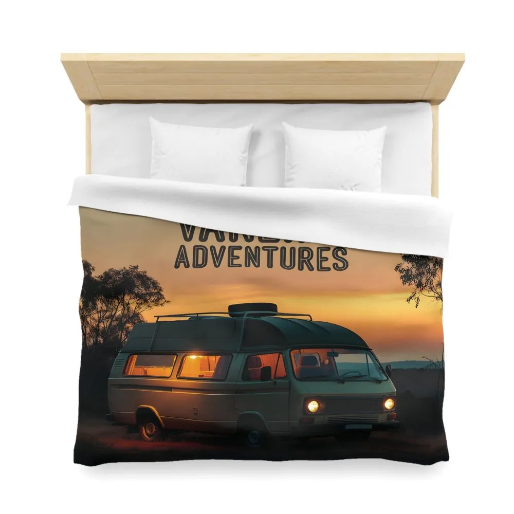 1206359036291327951_2048.jpeg Duvet Cover — 'Vanlife Adventures' Sunset Camper Bedding