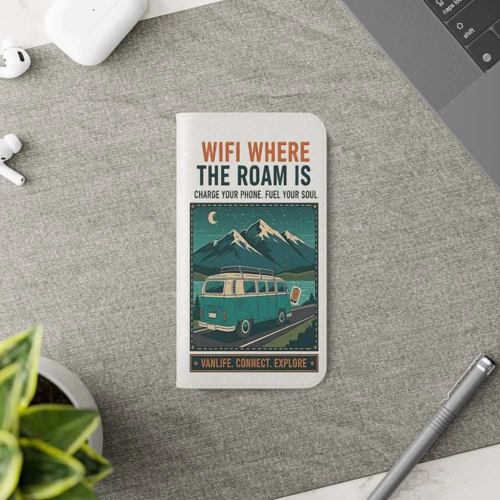 12090417863885384943_2048.jpeg Flip Phone Case — “WiFi Where the Roam Is” Vanlife Wallet Case