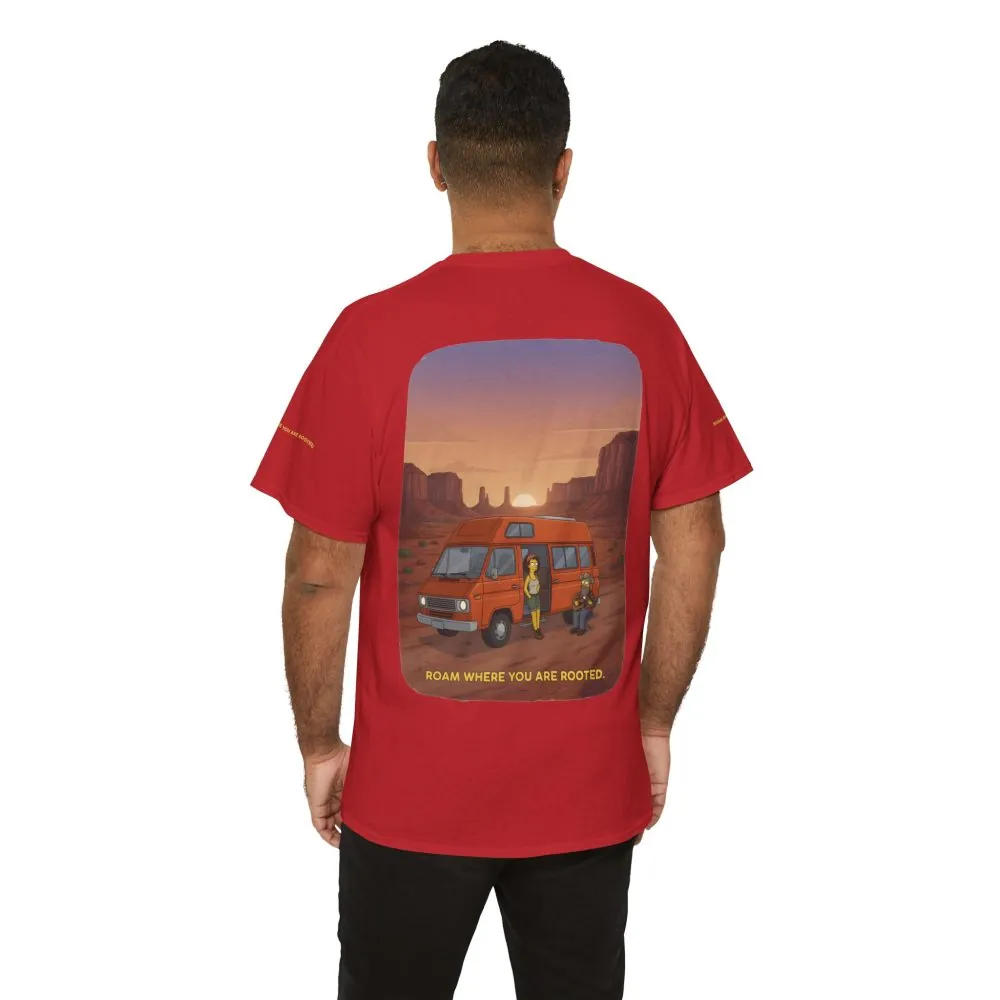 Unisex Heavy Cotton Tee — "Roam Where You Are Rooted" Design Sitcom-Line