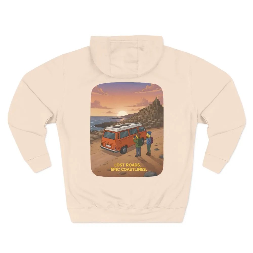 12102435907336561617_2048.jpeg Three-Panel Fleece Hoodie - "Lost Roads Epic Coastlines" Design Sitcom-Line