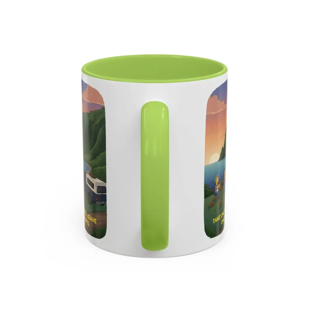 12123452397926700171_2048.jpeg Accent Coffee Mug (11, 15oz) — "Take Only Memories-Leave Only Footprints" Design Sitcom-Line