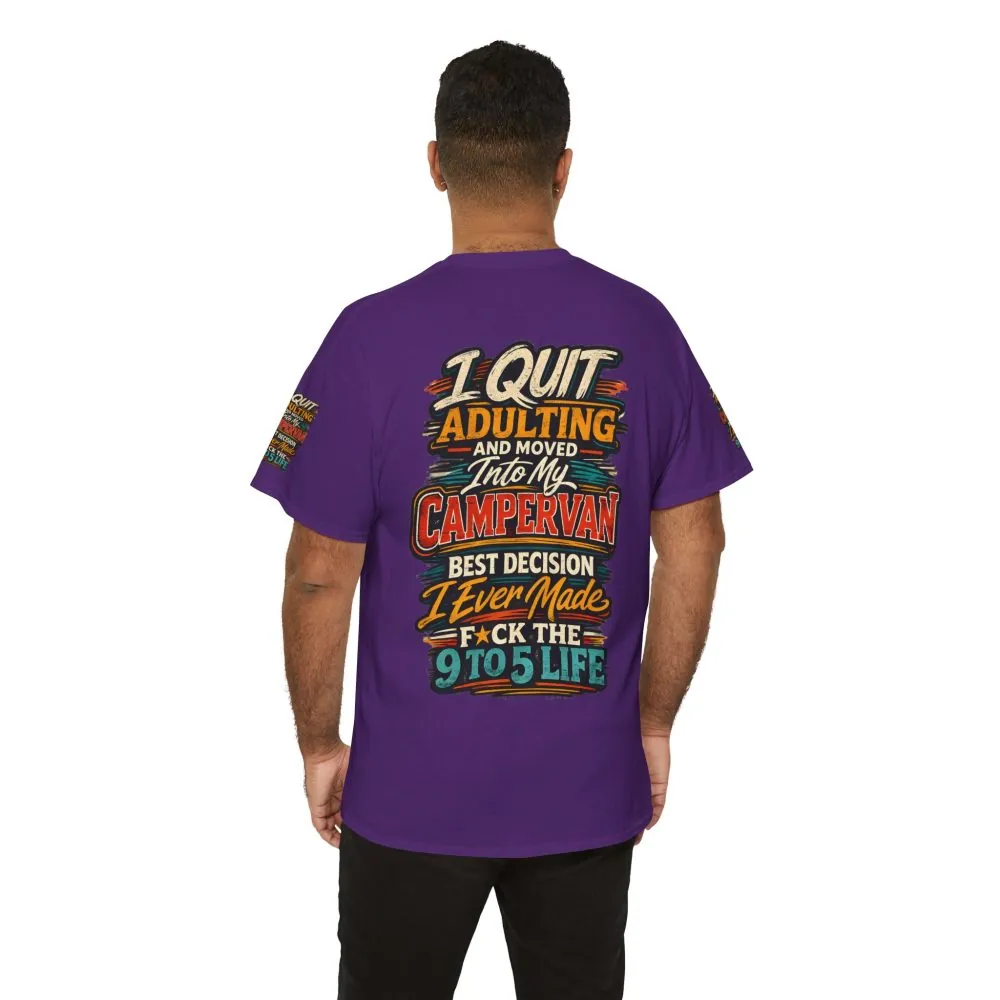 Unisex Heavy Cotton Tee — "I Quit Adulting" Design F**K-Line