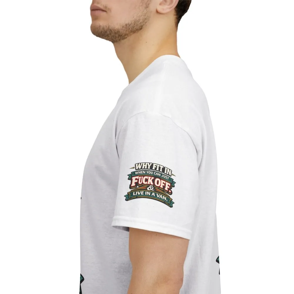 Unisex Heavy Cotton Tee — "Why Fit In" Design F**K-Line