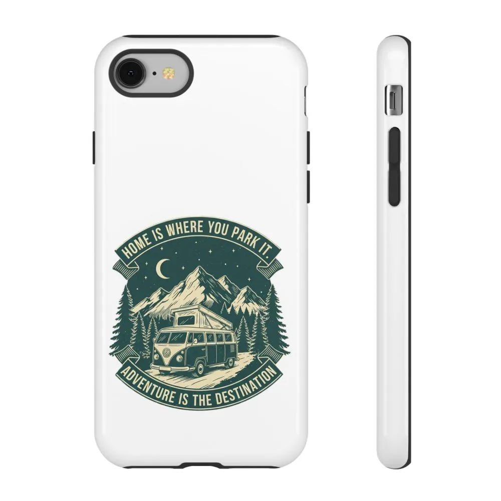 1213373443799010963_2048.jpeg Phone Case — "Home Is Where You Park It-Adventure is the destination" Camper Van Design