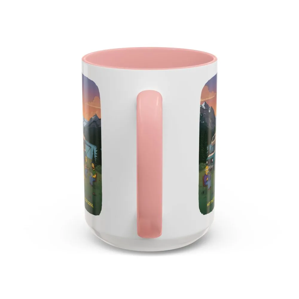 Accent Coffee Mug (11, 15oz) — "Hit The Road-Find Your Soul" Design Sitcom-Line