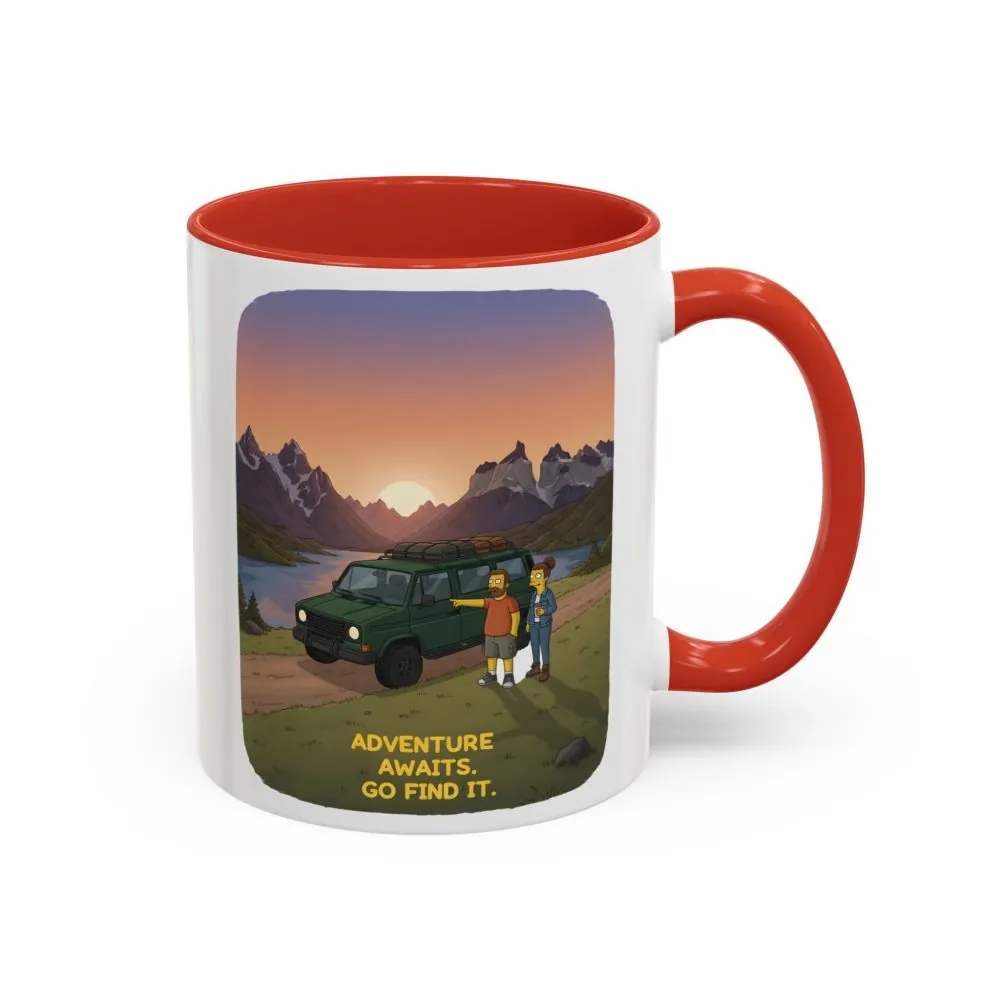 12150317524709014930_2048.jpeg Accent Coffee Mug (11, 15oz) — "Adventure Awaits-Go Find It" Design Sitcom-Line