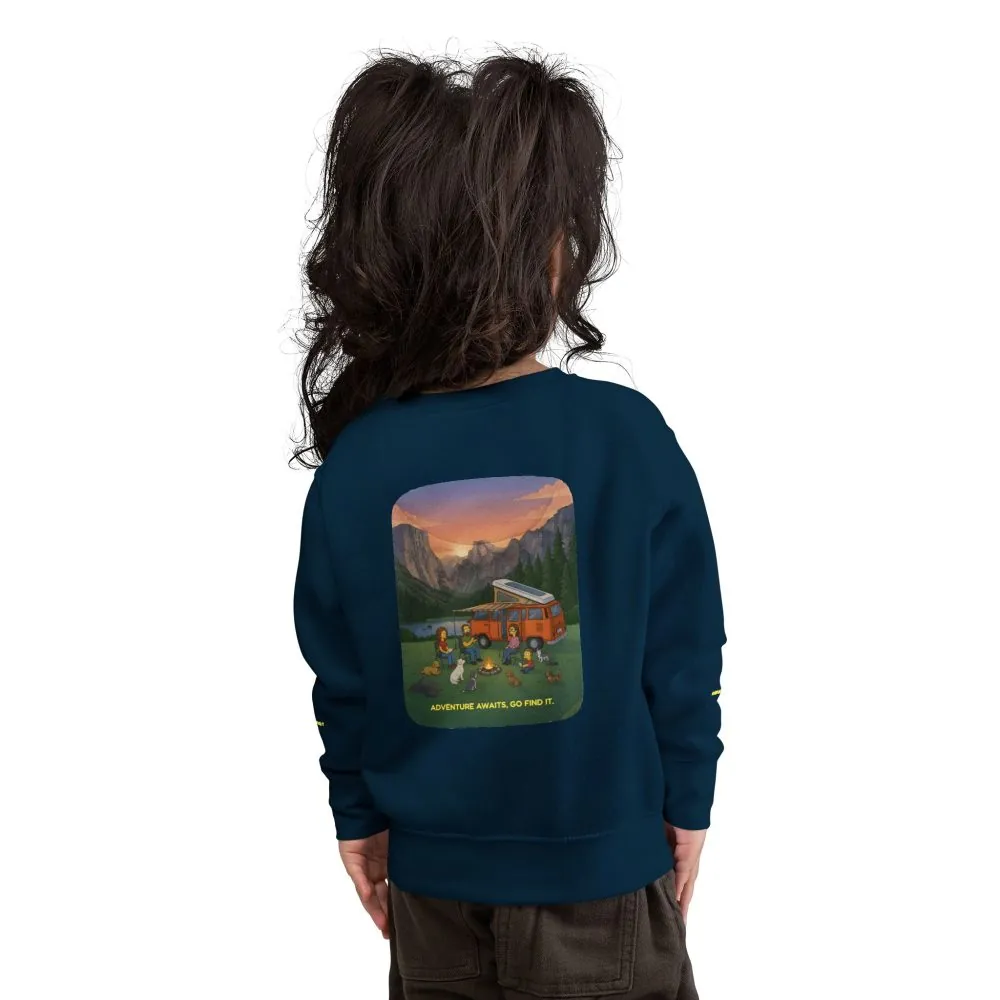 Toddler Sweatshirt - "Adventure Awaits-Go Find It" (Design Sitcom-Line)