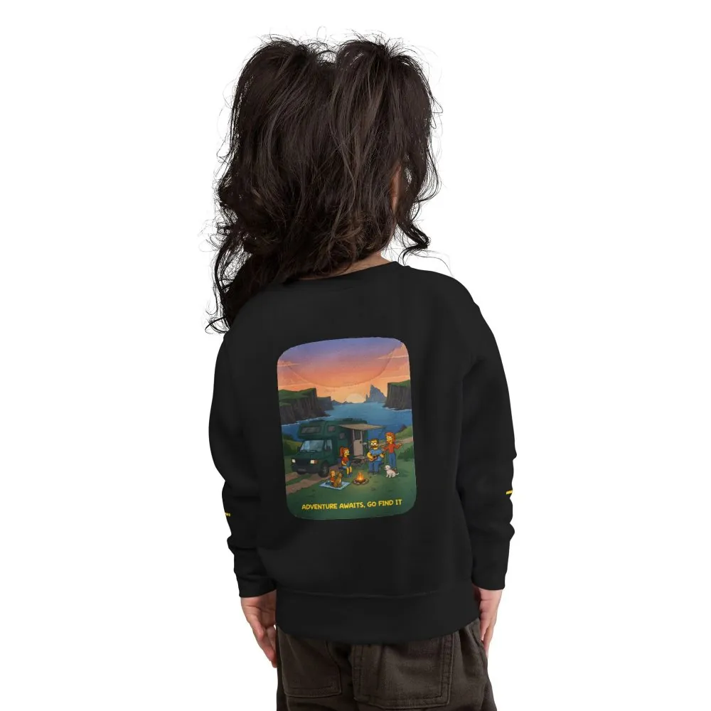 Toddler Sweatshirt - "Adventure Awaits-Go Find It" (Design Sitcom-Line)