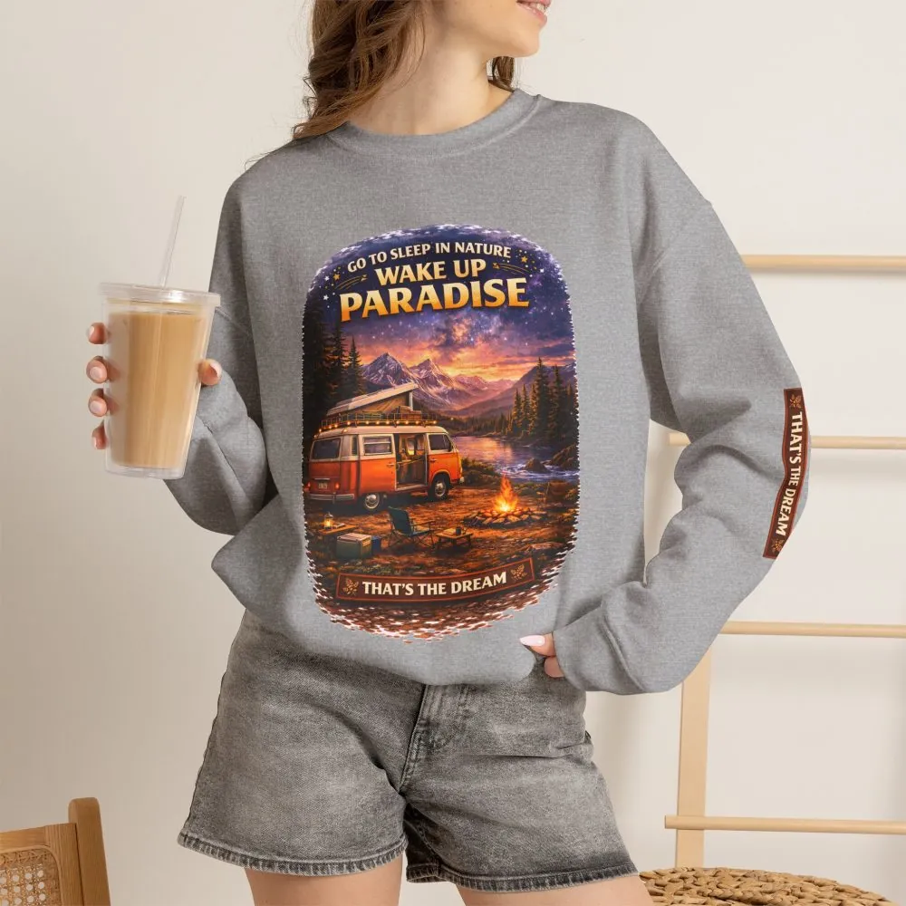 Unisex Heavy Blend™ Crewneck Sweatshirt — "Go To Sleep Nature " Design Scenic-Line