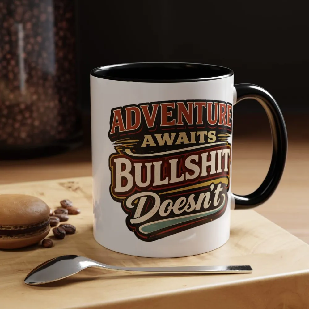 Accent Coffee Mug (11, 15oz) — "Adventure Awaits" Design F**K-Line