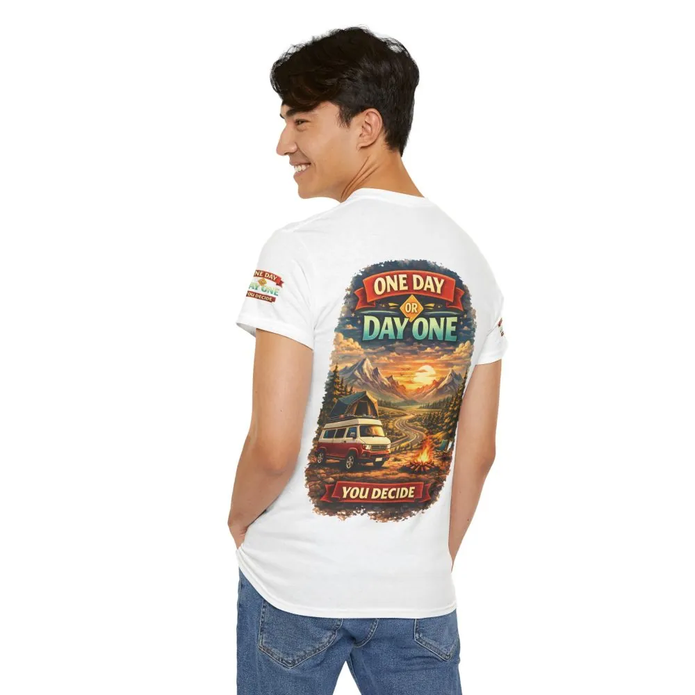 12216212660461734404_2048.jpeg Unisex Heavy Cotton Tee — "One Day Or Day One" Design Scenic-Line