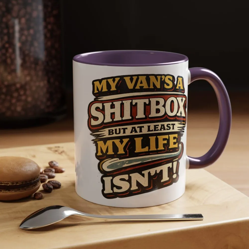 Accent Coffee Mug (11, 15oz) — "My Van`s A Shitbox" Design F**K-Line