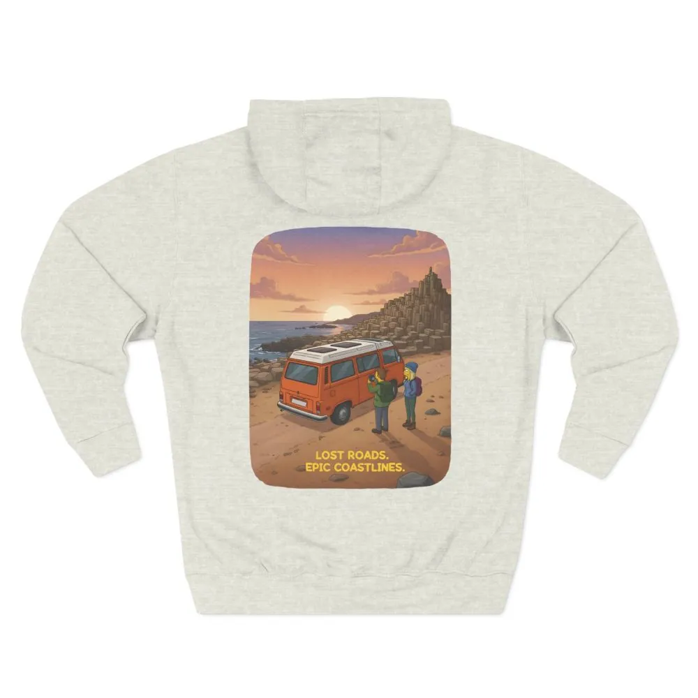 12223756080090610113_2048.jpeg Three-Panel Fleece Hoodie - "Lost Roads Epic Coastlines" Design Sitcom-Line