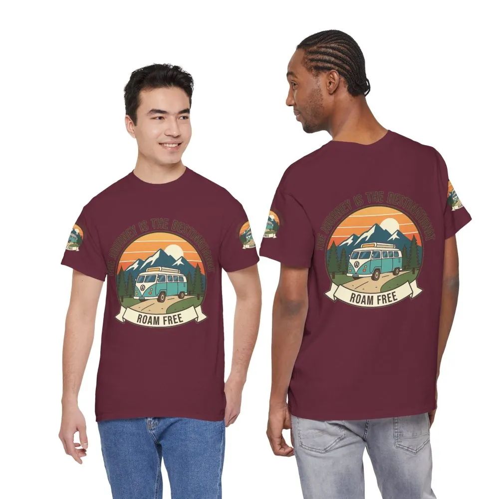 12236920345331614374_2048.jpeg Unisex Heavy Cotton Tee — "The Journey Is The Destination" Roam Free Travel Shirt