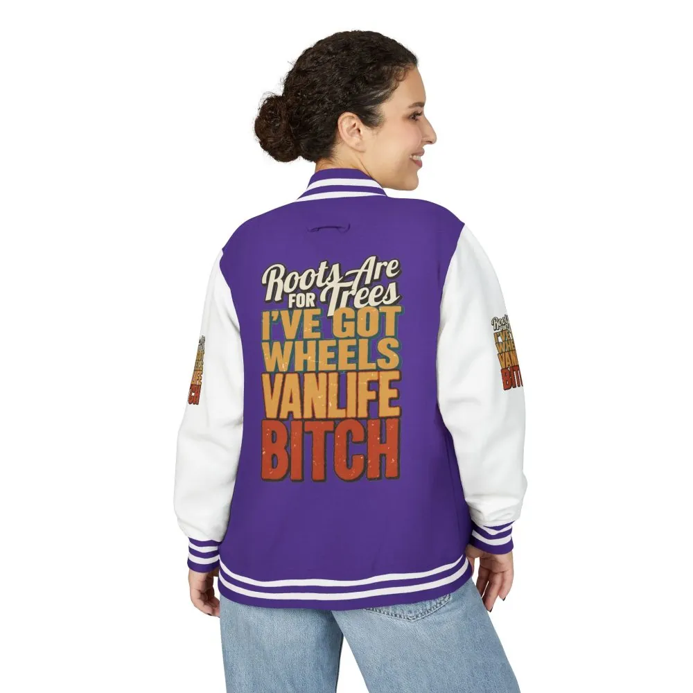 Unisex Heavyweight Letterman Jacket — "Roots Are For Trees" Design F**K-Line
