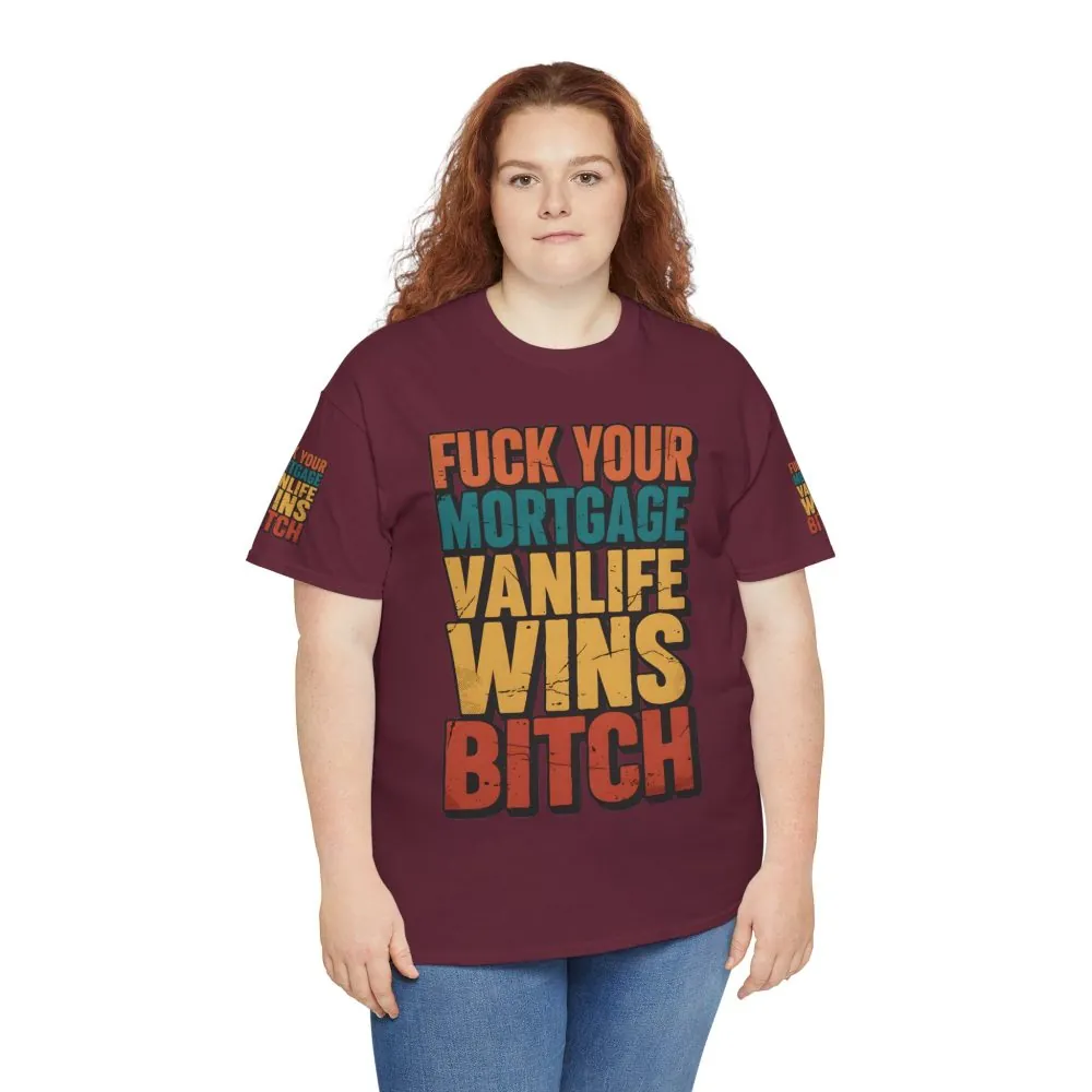 Unisex Heavy Cotton Tee — "Fuck Your Mortgage" Design F**K-Line